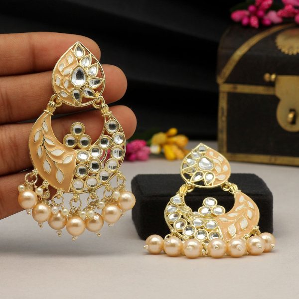 Gold Color Meenakari Earrings-3773