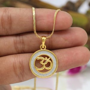 Gold Color Om Temple Locket-0