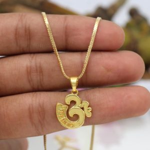 Gold Color Om Temple Locket-0