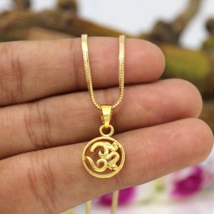 Gold Color Om Temple Locket-0