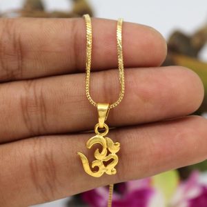 Gold Color Om Temple Locket-0