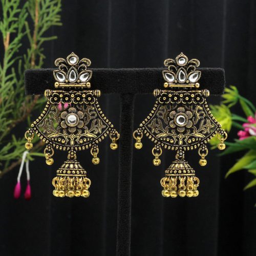 Gold Color Oxidised Earrings