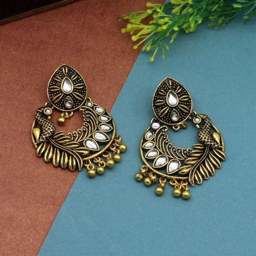 Gold Color Oxidised Earrings