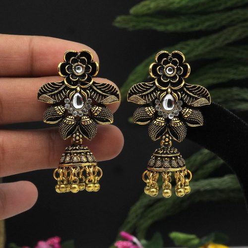 Gold Color Oxidised Earrings