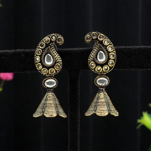 Gold Color Oxidised Earrings