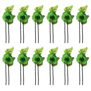 Green Color 12 Pieces Of Hair Pin-0