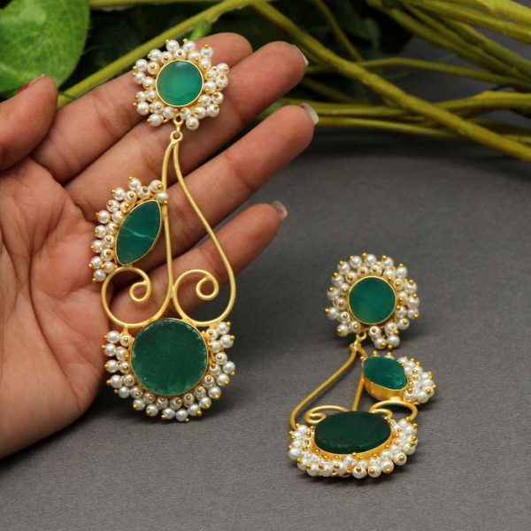 Green Color Amrapali Earrings-0