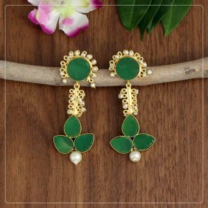 Green Color Amrapali Earrings-0