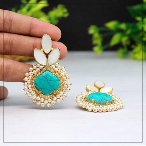 Green Color Amrapali Earrings