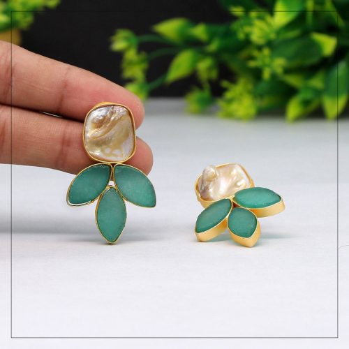 Green Color Amrapali Earrings