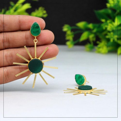 Green Color Amrapali Earrings