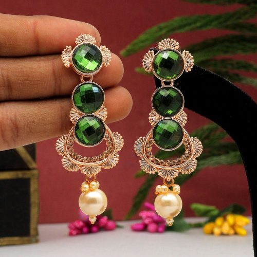 Green Color Antique Earrings