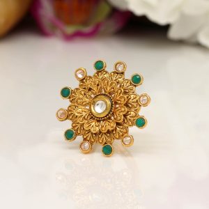 Green Color Copper Finger Ring-0