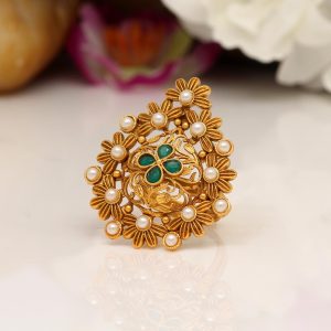 Green Color Copper Finger Ring-0