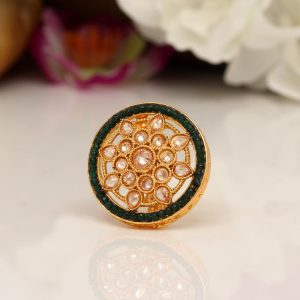 Green Color Copper Finger Ring-0