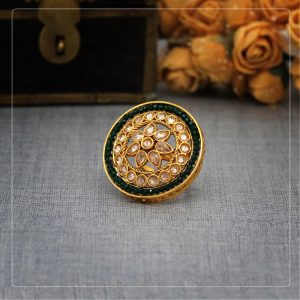 Green Color Copper Finger Ring-0