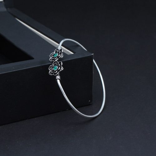 Green Color Glass Stone Oxidised Bracelet