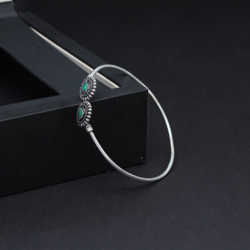 Green Color Glass Stone Oxidised Bracelet