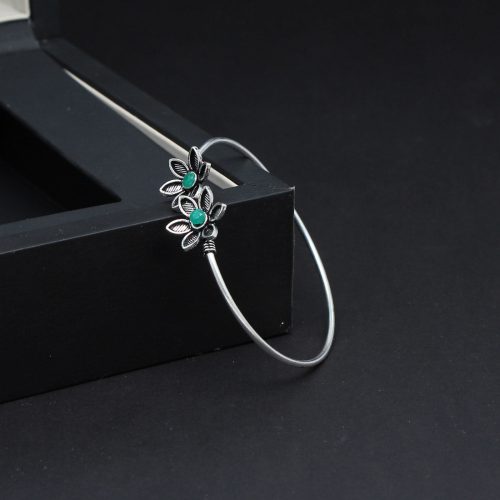 Green Color Glass Stone Oxidised Bracelet