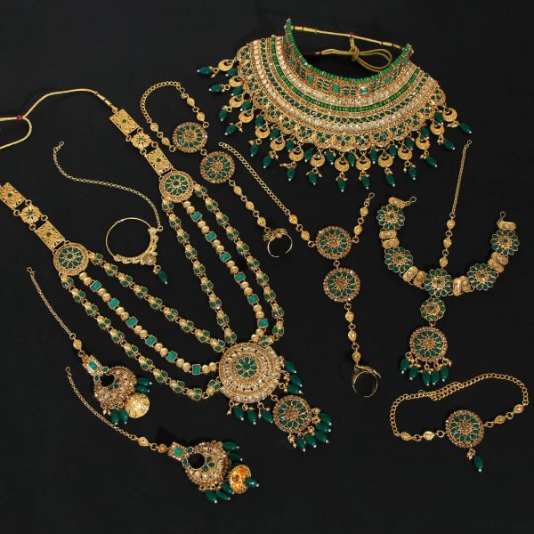 Green Color Kundan Dulhan Set-5442