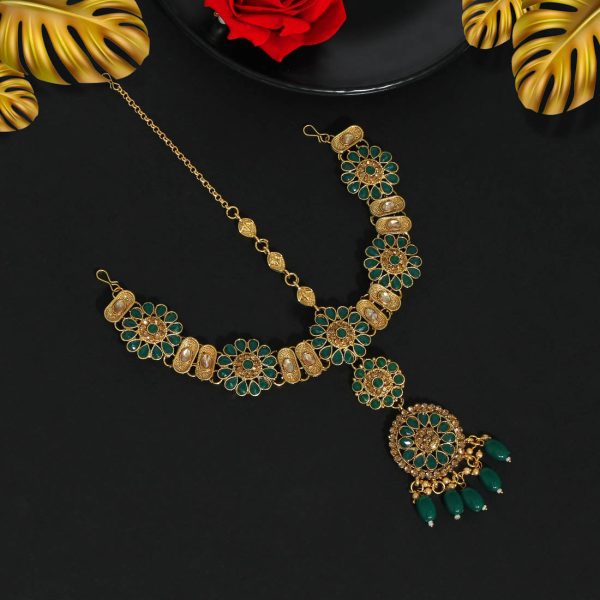 Green Color Kundan Dulhan Set-5443