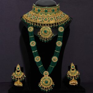 Green Color Kundan Dulhan Set-0