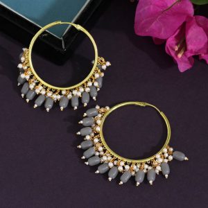 Grey Color Antique Earrings-0