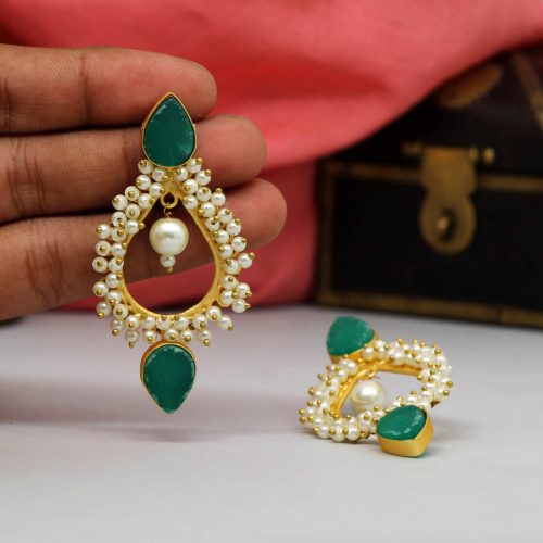 Light Green Color Amrapali Earrings