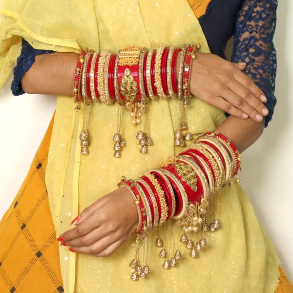 Maroon Color 1 Set Of Bridal Bangles Size: 2.8-0