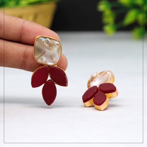 Maroon Color Amrapali Earrings