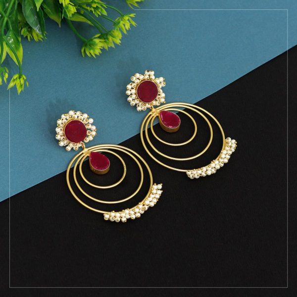 Maroon Color Amrapali Earrings-16270