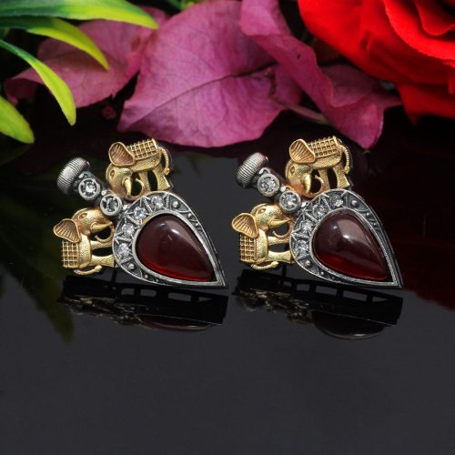 Maroon Color Premium Oxidised Earrings