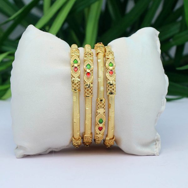 Maroon & Green Color 1 Set Of Bangle Size: 2.6-12696