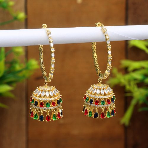 Multi Color American Diamond Earrings