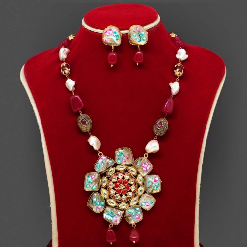 Multi Color Amrapali Meenakari Necklace Set