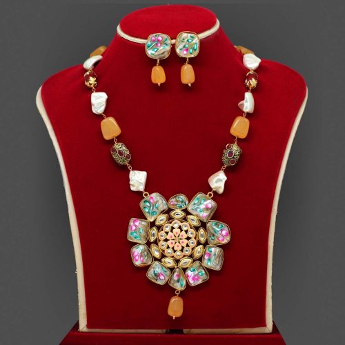 Multi Color Amrapali Meenakari Necklace Set