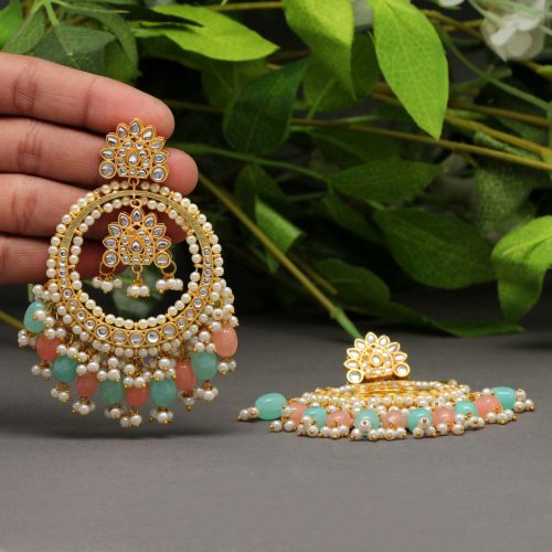 Multi Color Kundan Earrings