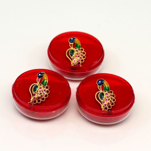 Multi Color Meenakari Nose Pin Combo Of 3 Pieces