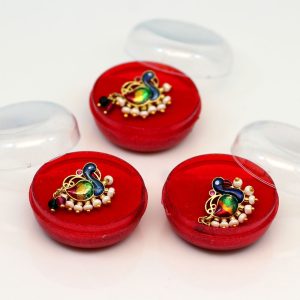 Multi Color Meenakari Nose Pin Combo Of 3 Pieces-0