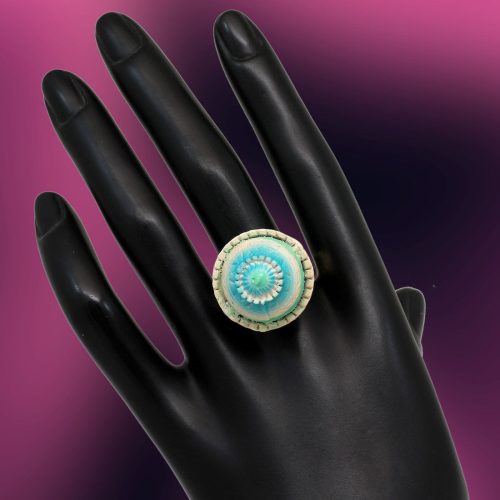 Multi Color Mint Meena Finger Ring For Women