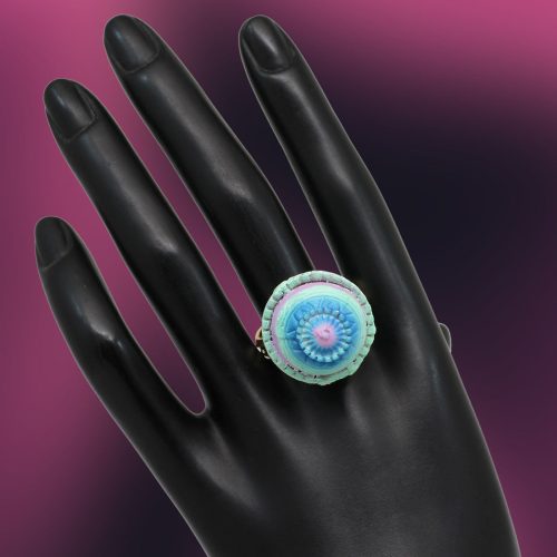 Multi Color Mint Meena Finger Ring For Women