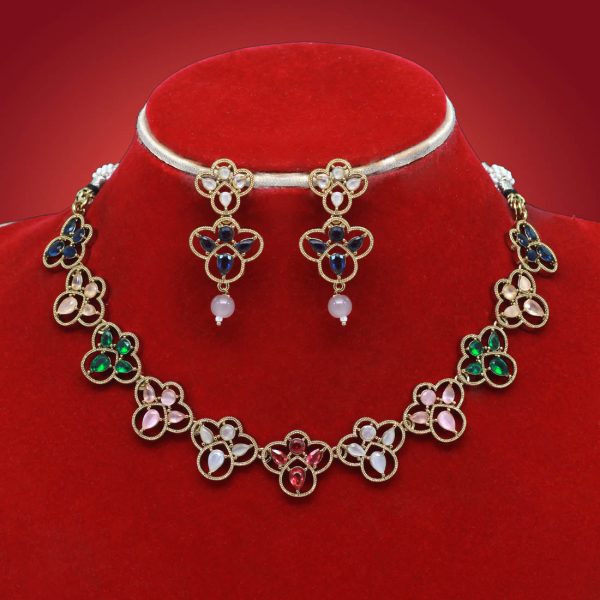 Multi Color Monalisa Stone Necklaces Set-0