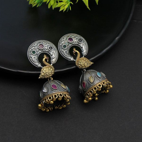 Multi Color Premium Oxidised Earrings-0