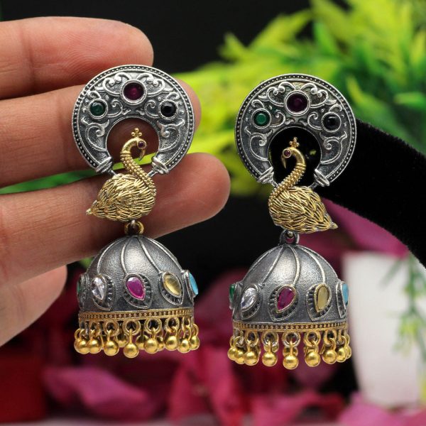 Multi Color Premium Oxidised Earrings-4588