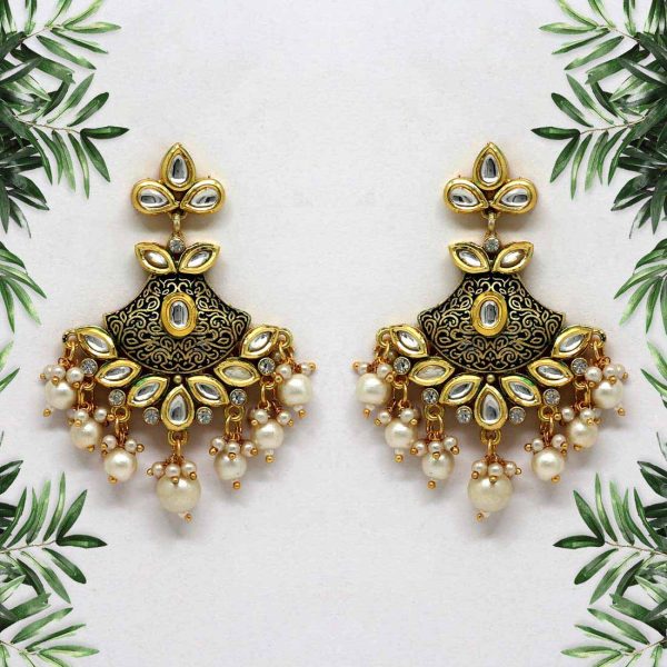 Navy Blue Color Mint Meena Earrings-0