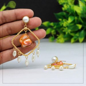 Orange Color Amrapali Earrings-0