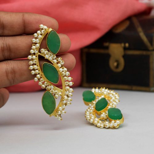 Parrot Green Color Amrapali Earrings