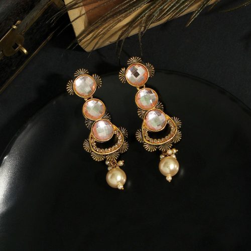 Peach Color Antique Earrings