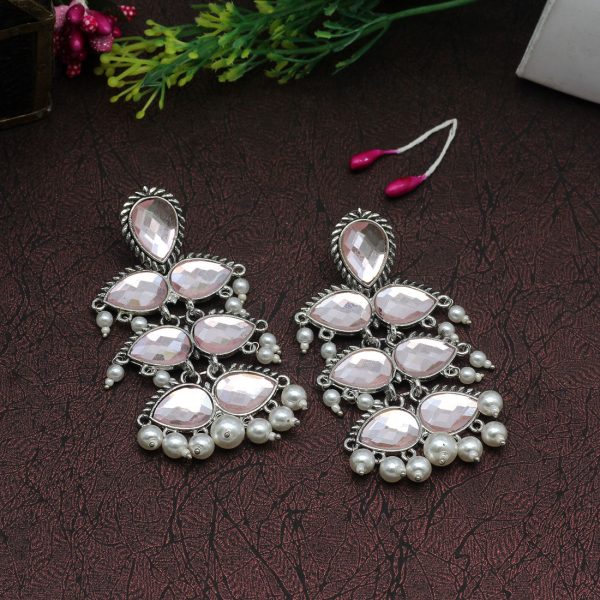 Peach Color Antique Earrings-3373