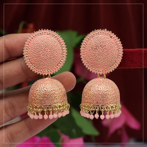 Peach Color Mint Meena Earrings